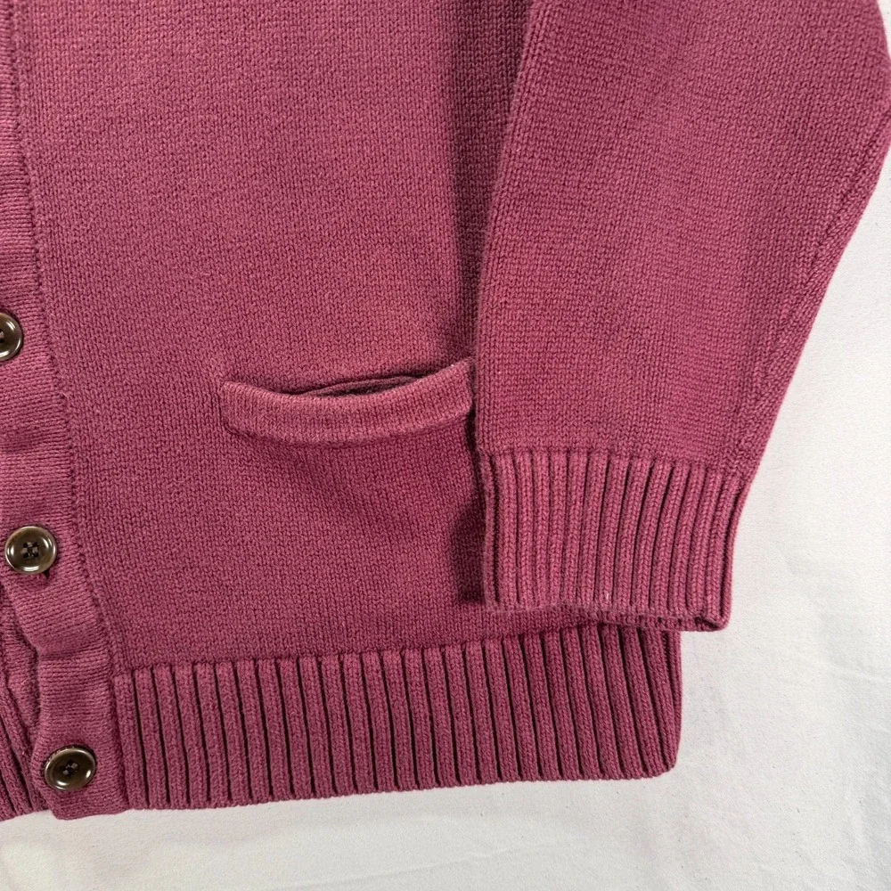 LL Bean Cardigan Sweater Mens Large Red Knit Button Up Grandpa Cabin Core Pocket